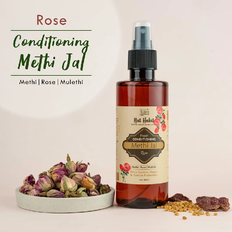 Nat Habit Rose Conditioning Methi Jal -Hair Serum, 200 ml-2.webp